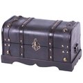 Vintiquewise Small Pirate Style Wooden Treasure Chest QI003026